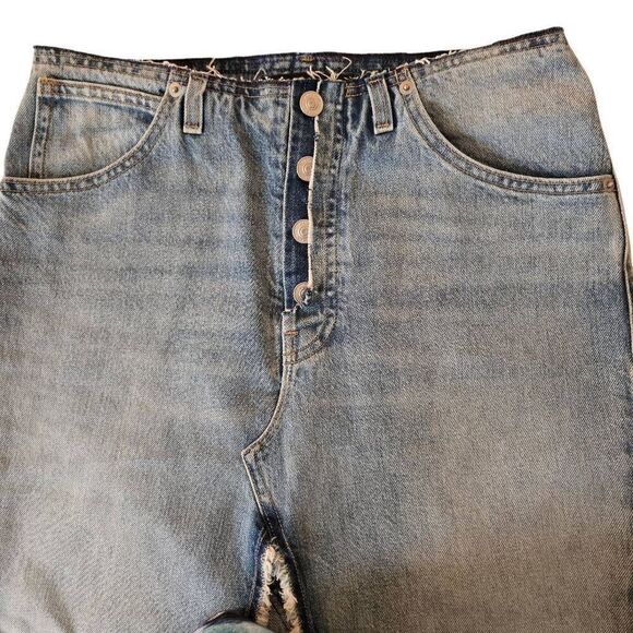 Hudson Womens Button Fly Distressed Raw Hem Sloane Denim Skirt Light Wash Sz 26 - Picture 5 of 11